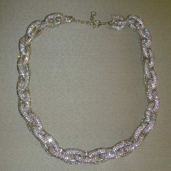 Rhinestone and Silver-Tone Chain Link Necklace - BLING! - Picture 13 of 15